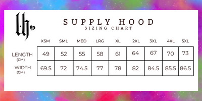 SUPPLY HOODIE - Size Chart - Lil Hellions Apparel